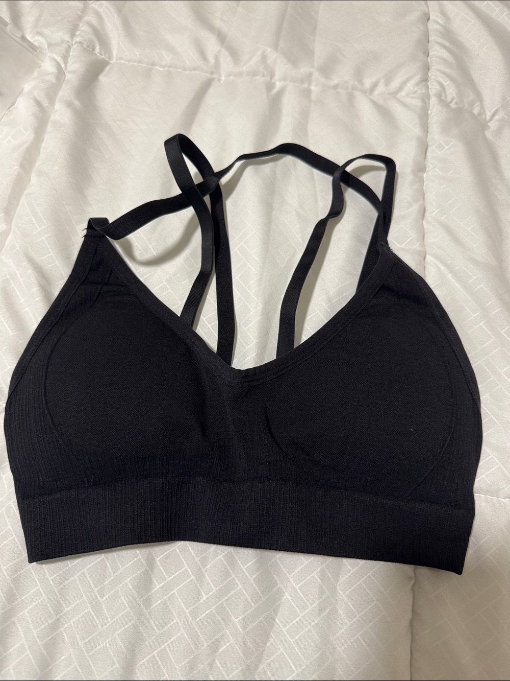 Black Strappy Seamless Bralette - Women Intimates